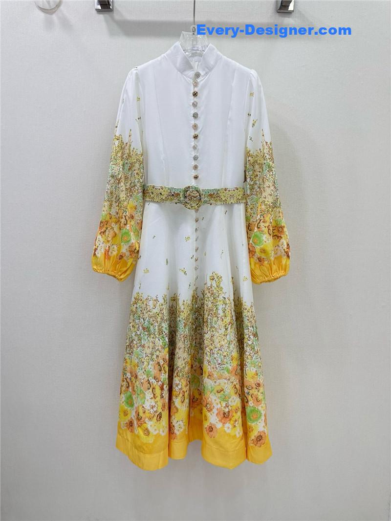 zimm lantern sleeve midi dress replica d&g clothing