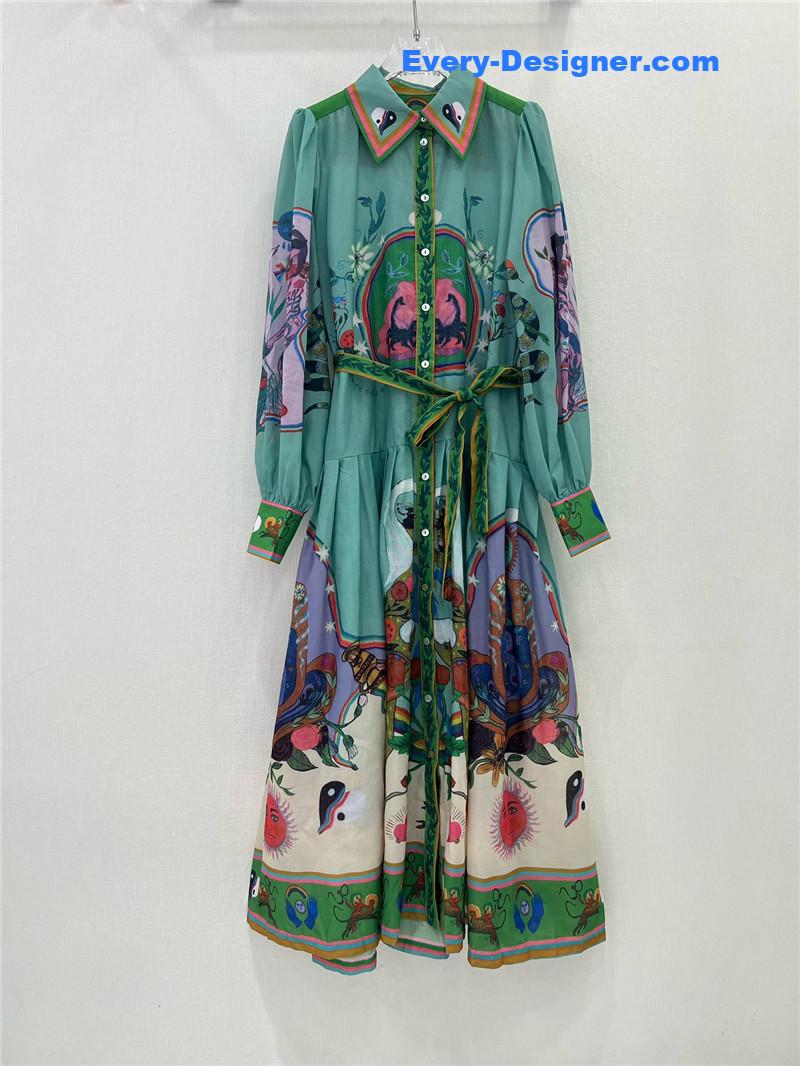 zimm shirt collar single breasted dress replica clothes