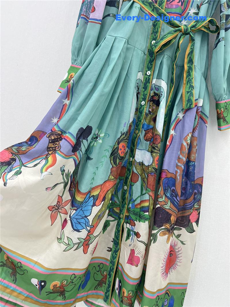 zimm shirt collar single breasted dress replica clothes