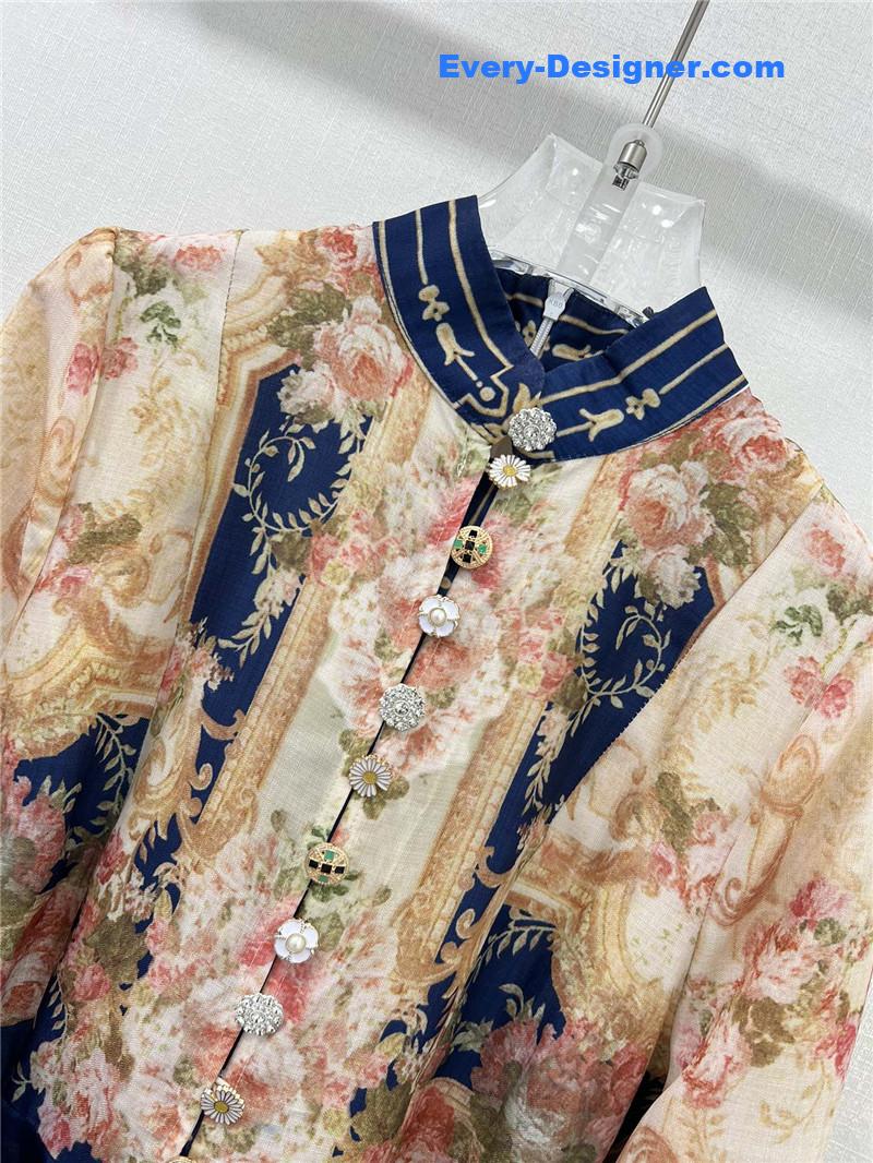 zimm lantern sleeve long dress replica d&g clothing