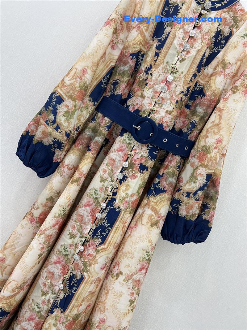 zimm lantern sleeve long dress replica d&g clothing