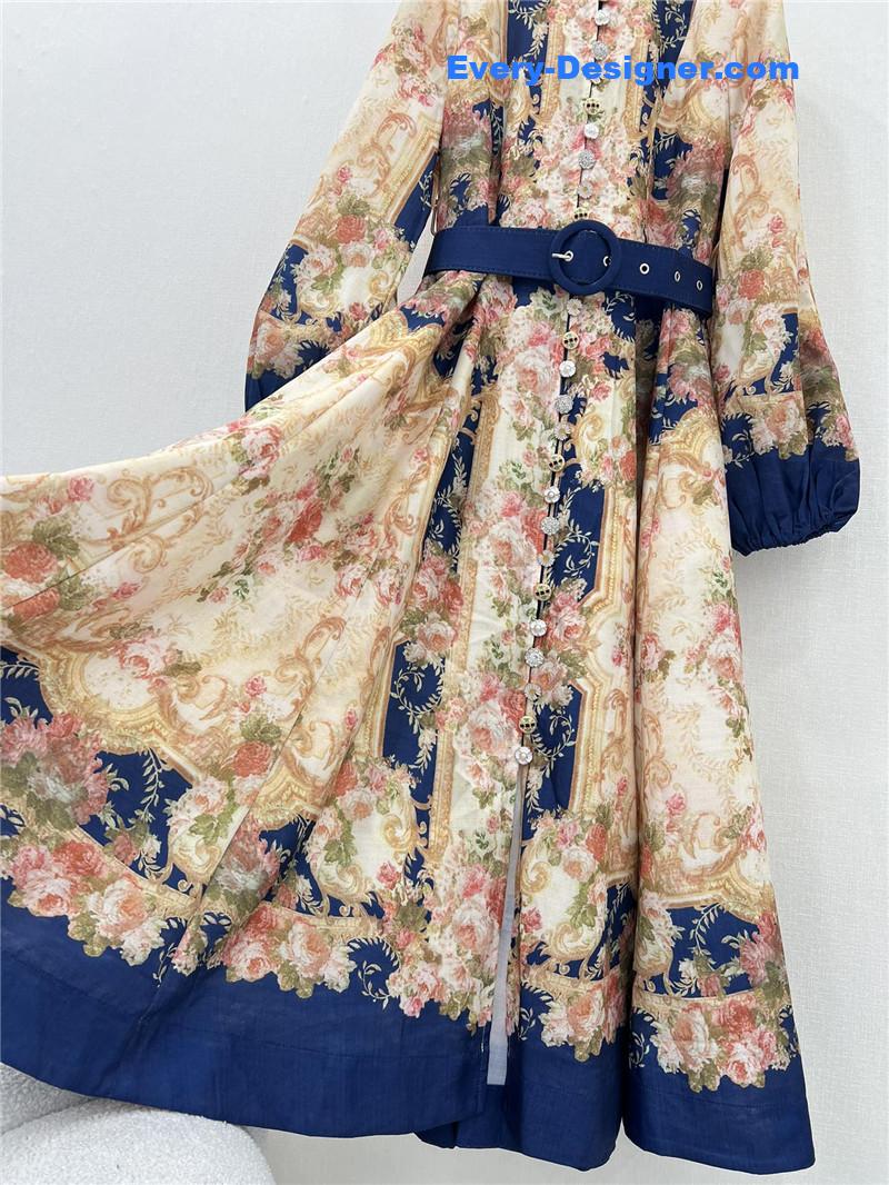 zimm lantern sleeve long dress replica d&g clothing