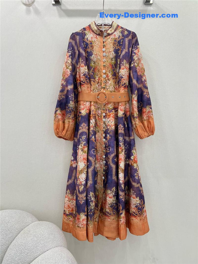 zimm lantern sleeve long dress replica d&g clothing