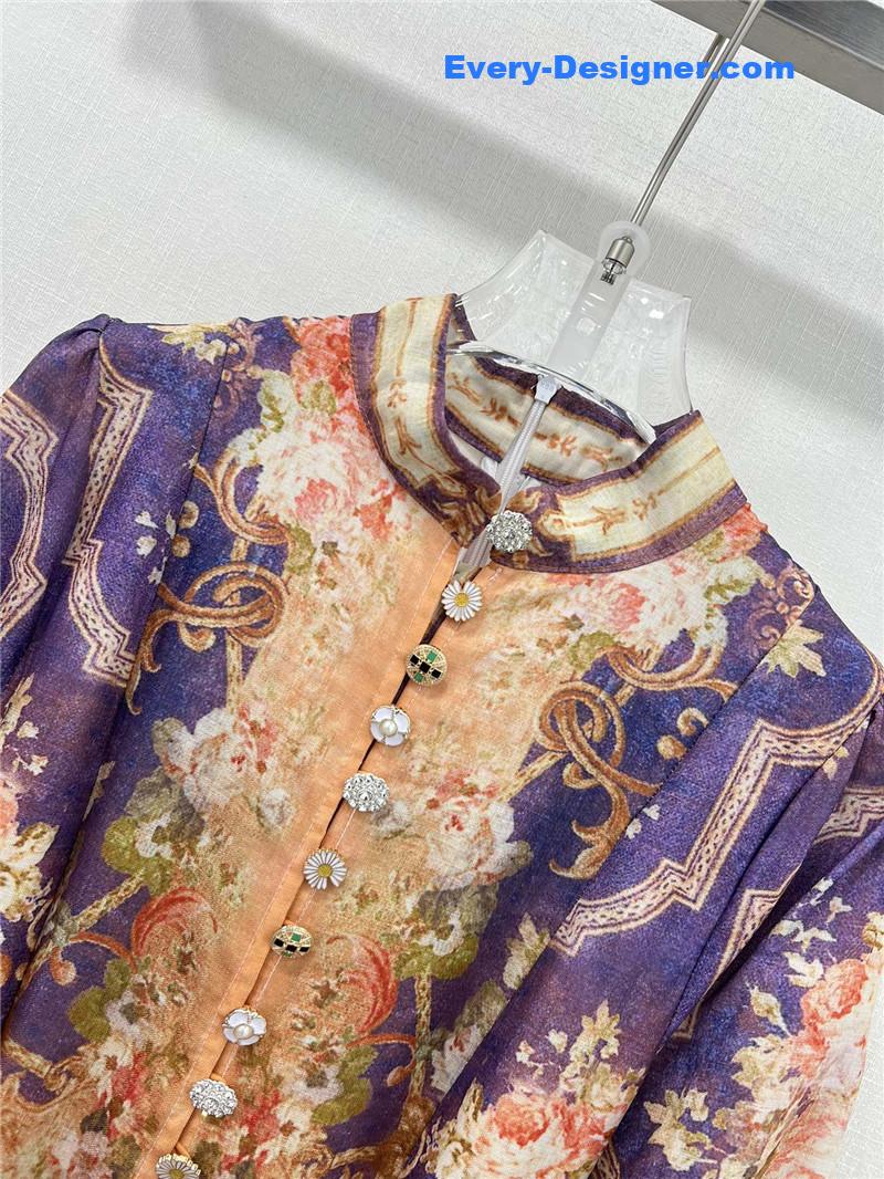 zimm lantern sleeve long dress replica d&g clothing