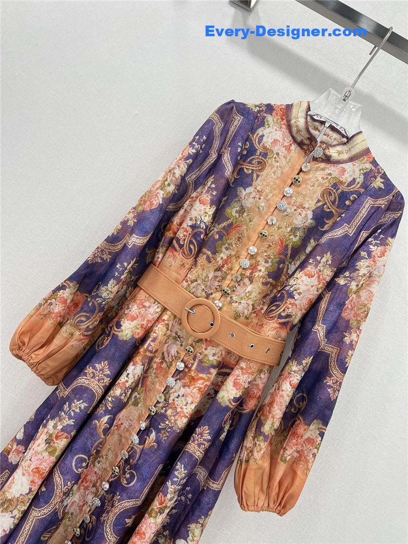 zimm lantern sleeve long dress replica d&g clothing