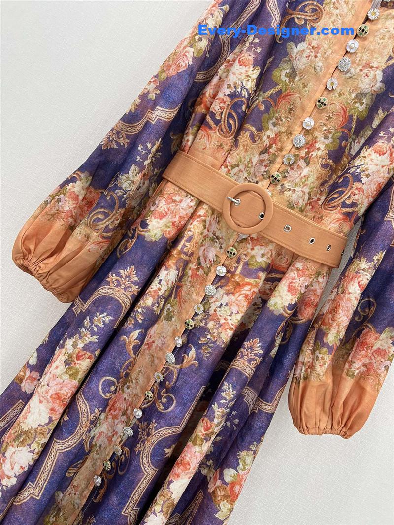 zimm lantern sleeve long dress replica d&g clothing