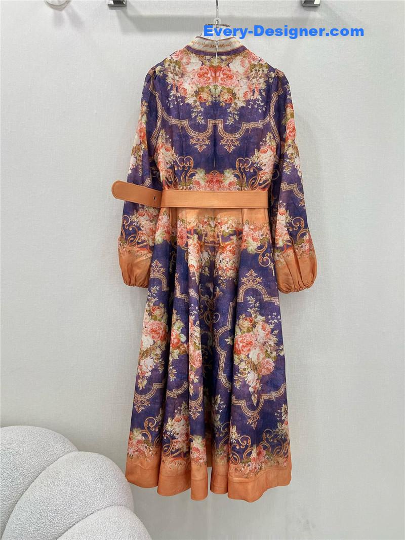 zimm lantern sleeve long dress replica d&g clothing