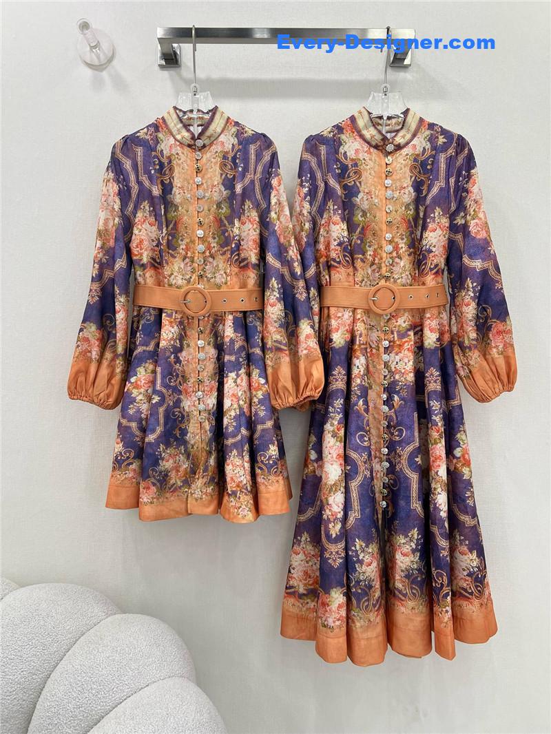 zimm lantern sleeve long dress replica d&g clothing