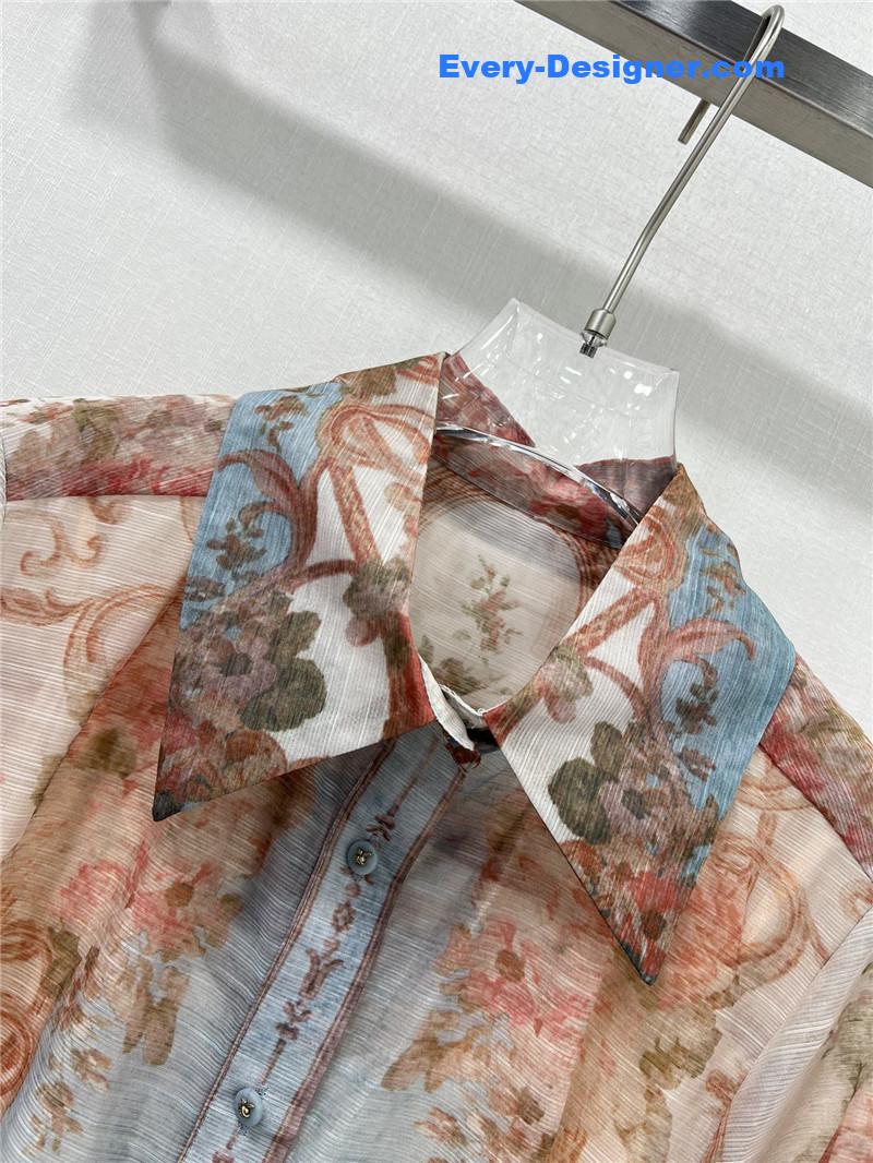 zimm ethnic print floral pattern dress replica clothes