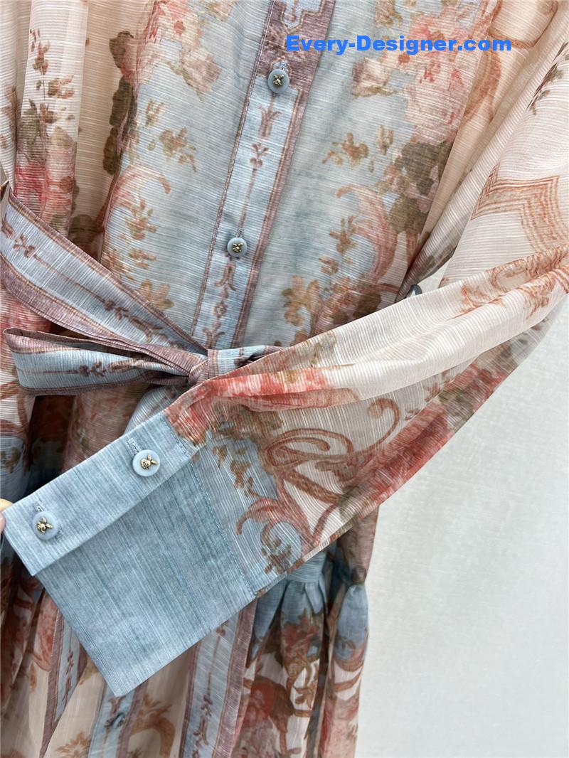 zimm ethnic print floral pattern dress replica clothes