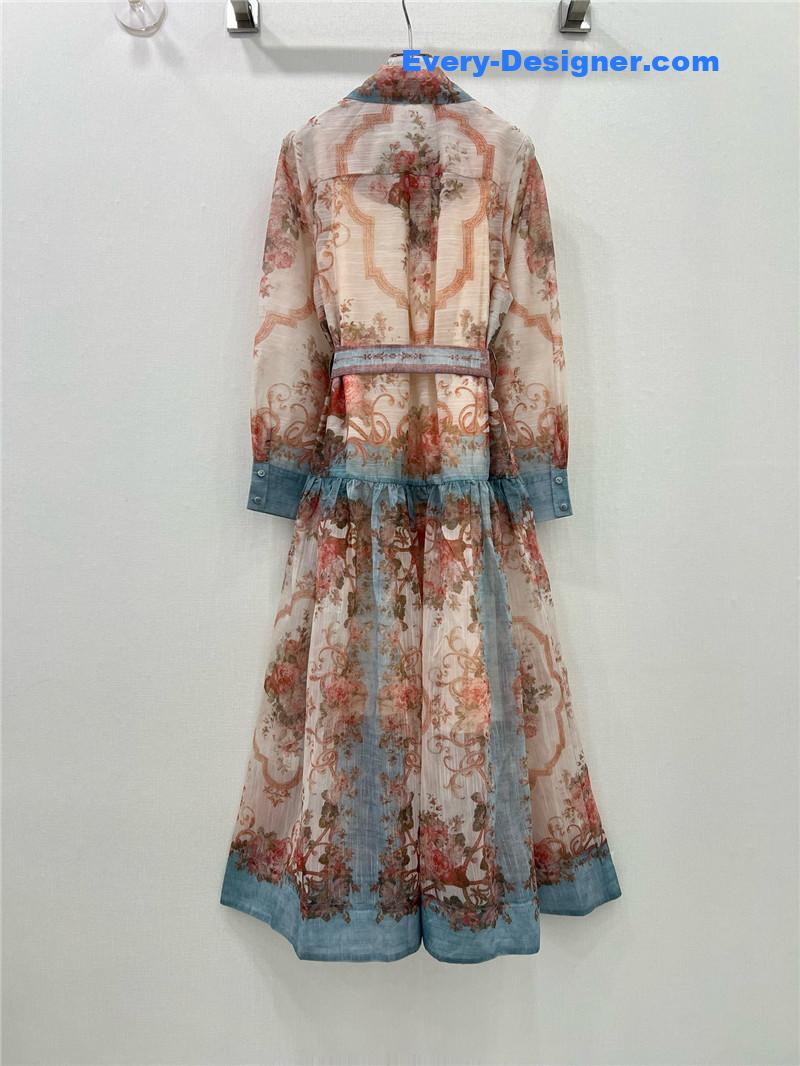 zimm ethnic print floral pattern dress replica clothes