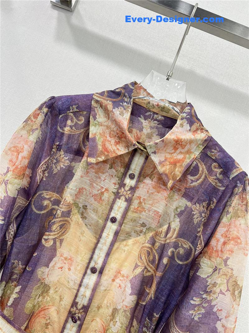 zimm ethnic print floral pattern dress replica clothes