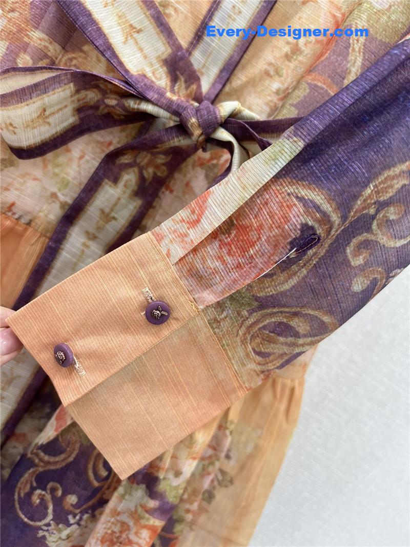 zimm ethnic print floral pattern dress replica clothes