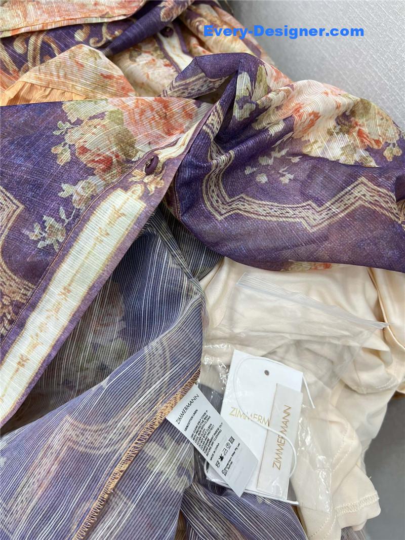 zimm ethnic print floral pattern dress replica clothes