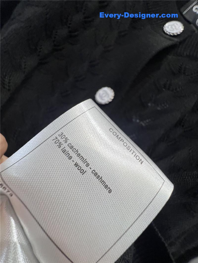 Ch**el single-breasted hollow knit cardigan replica d&g clothing