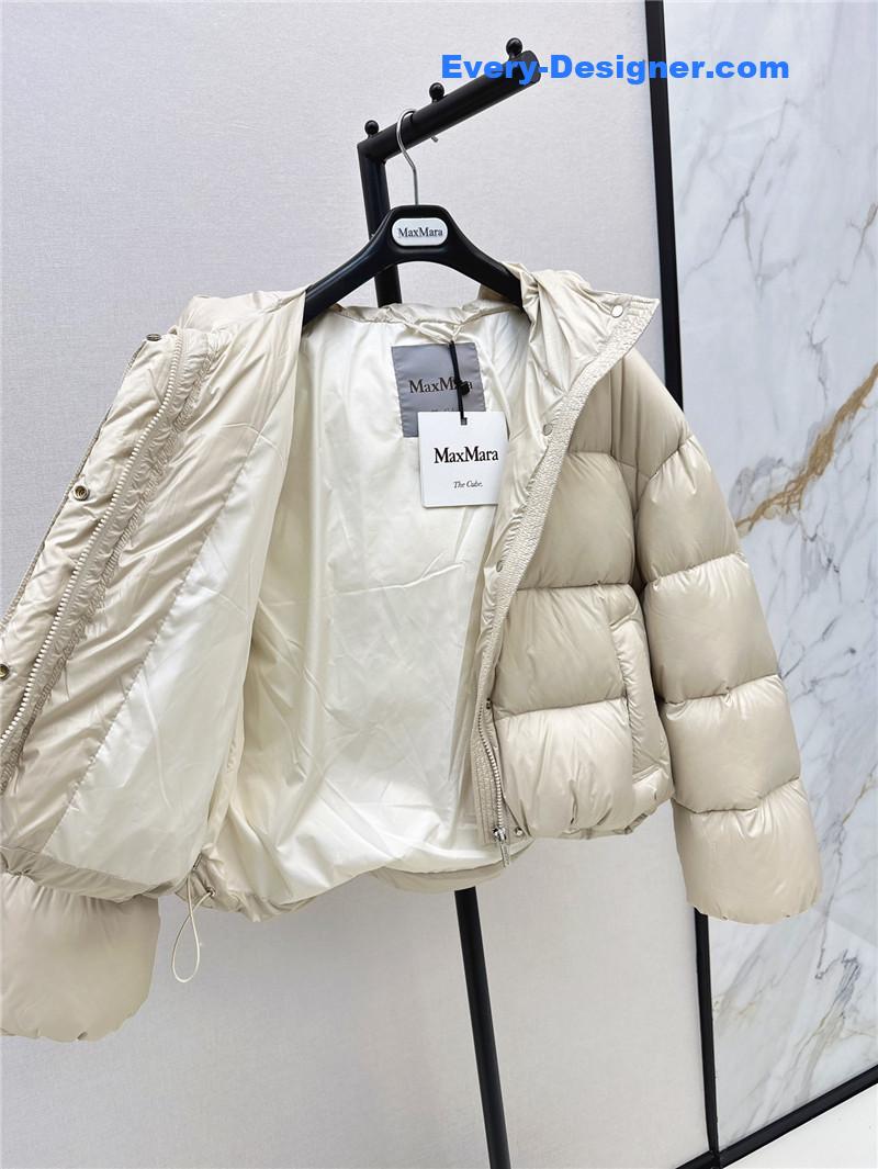 Max Mara Beige Hooded Puffer Jacket