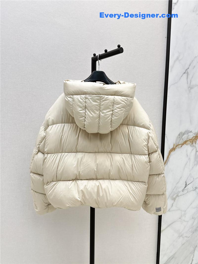 Max Mara Beige Hooded Puffer Jacket