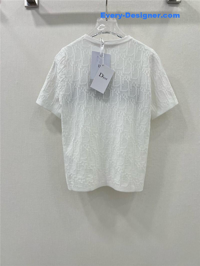 D10r obscure jacquard knitted short-sleeved top replica clothes