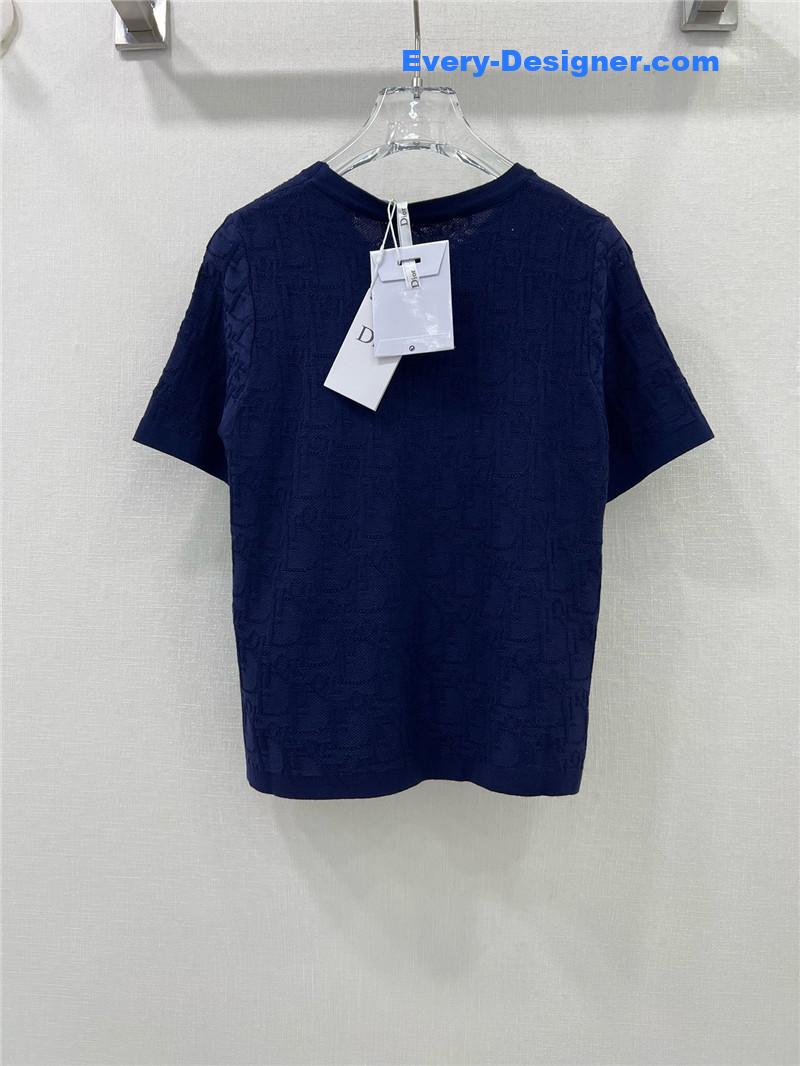 D10r obscure jacquard knitted short-sleeved top replica clothes