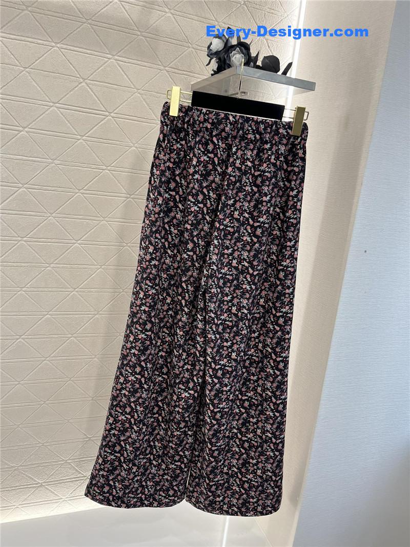 Ch**el floral straight trousers replica d&g clothing