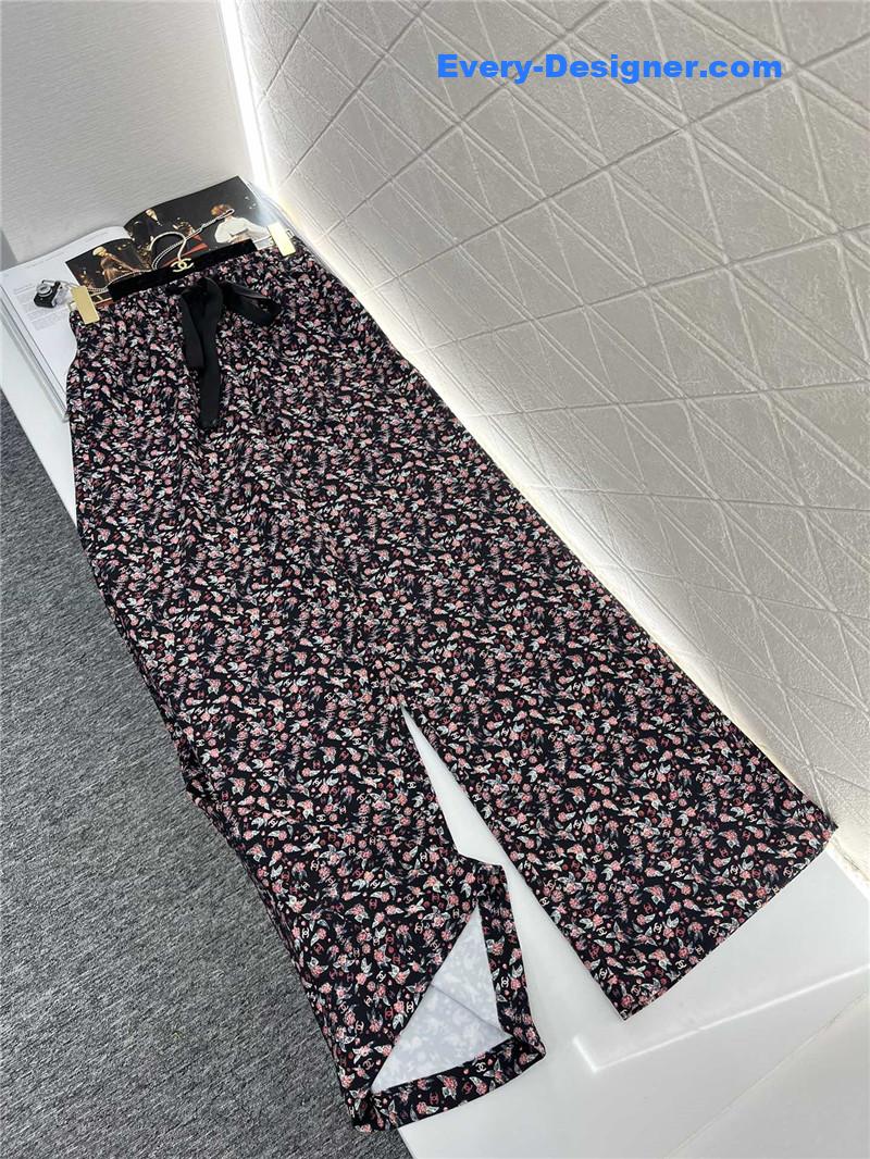 Ch**el floral straight trousers replica d&g clothing