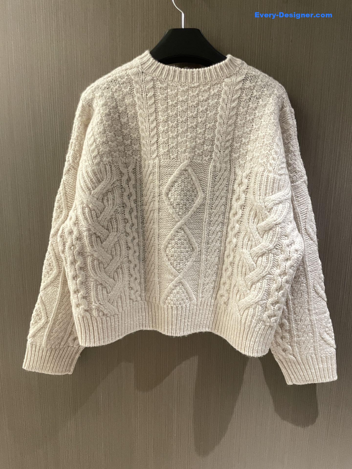 Ce1i*e cable knit wool sweater