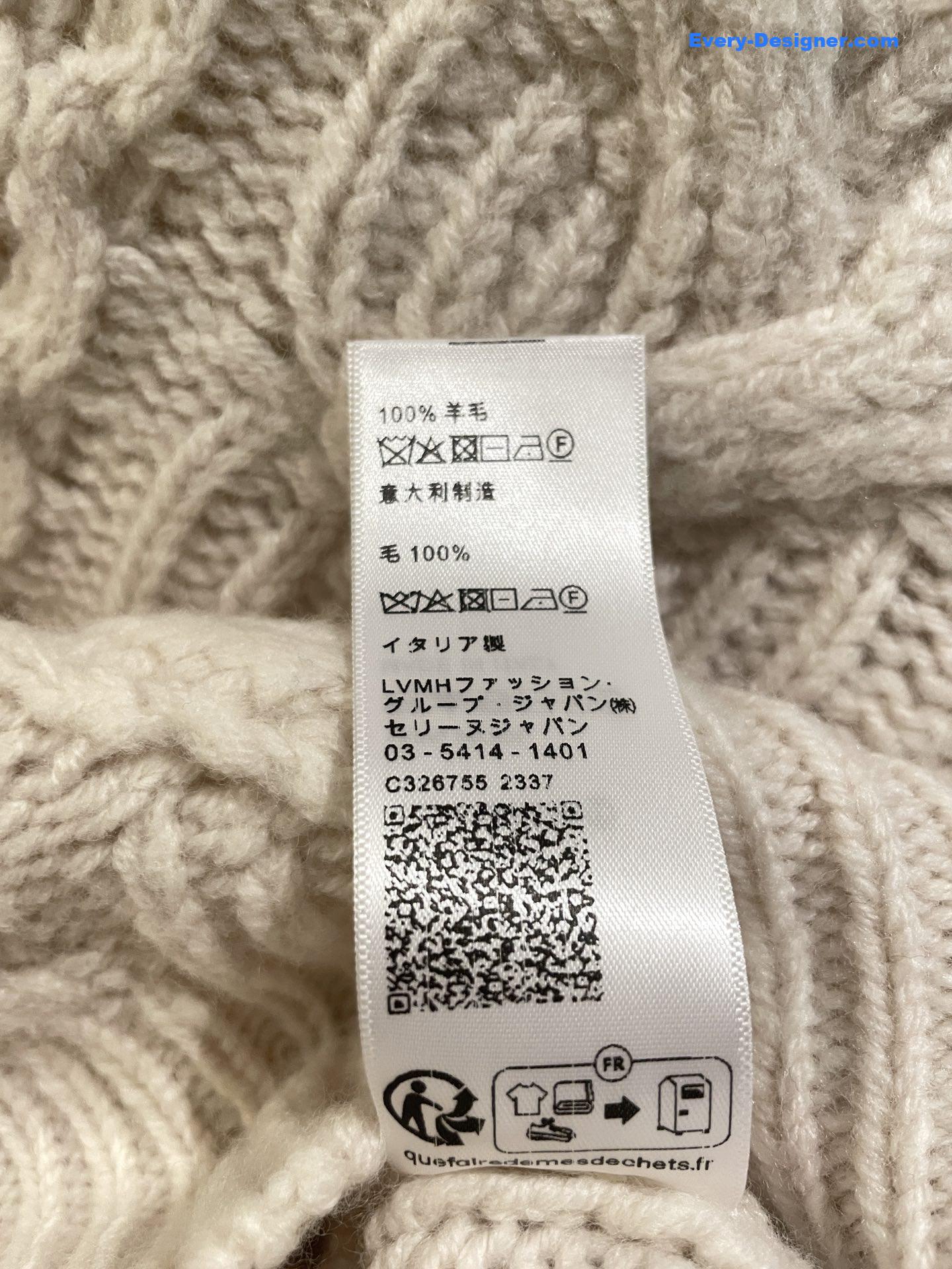 Ce1i*e cable knit wool sweater