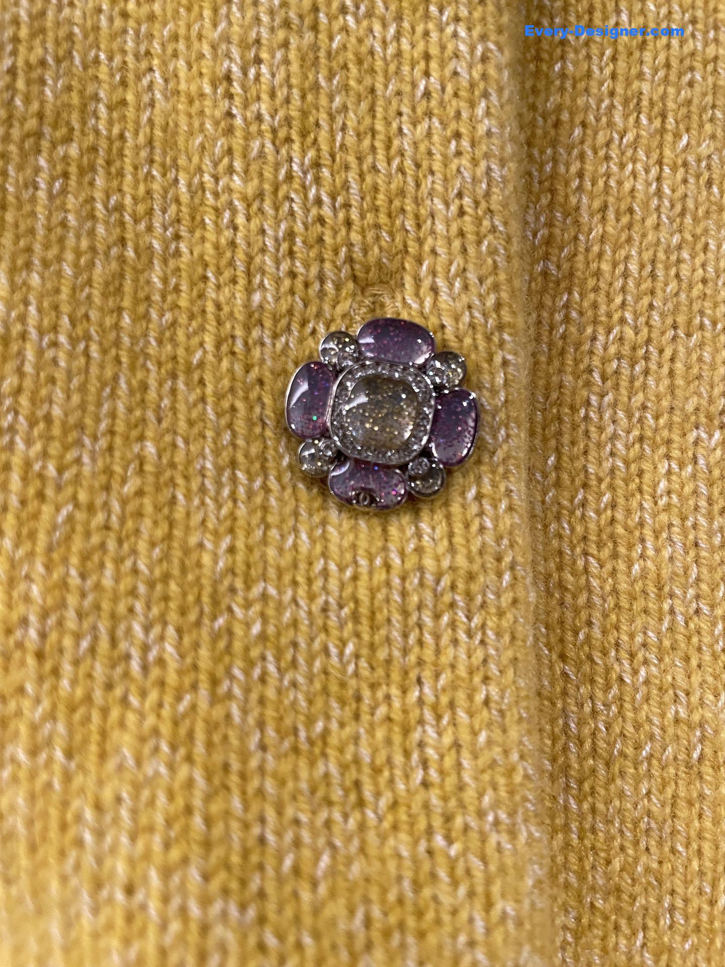 Ch**el buttons vintage cardigan yellow