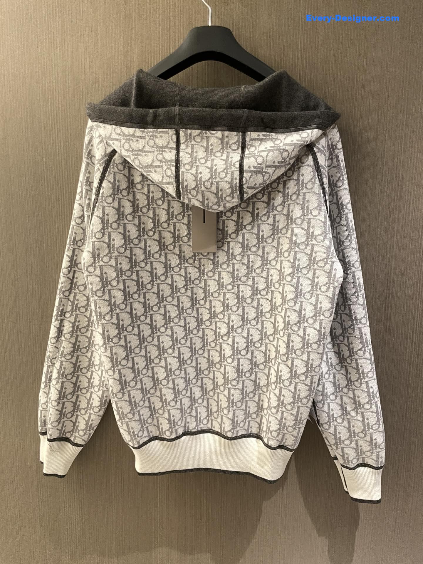 D10r icons double-sided zip hoodie grey