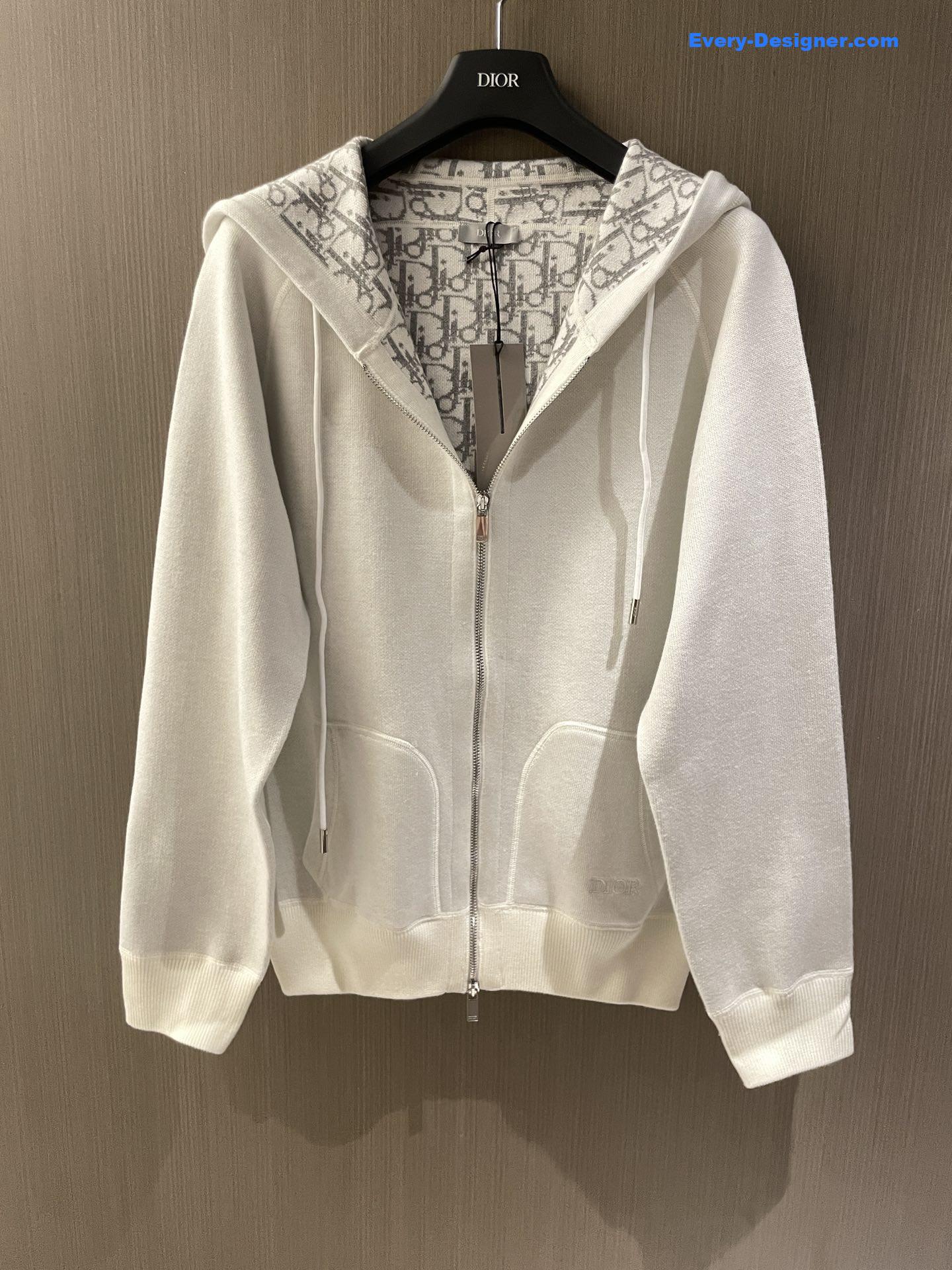 D10r icons double-sided zip hoodie white