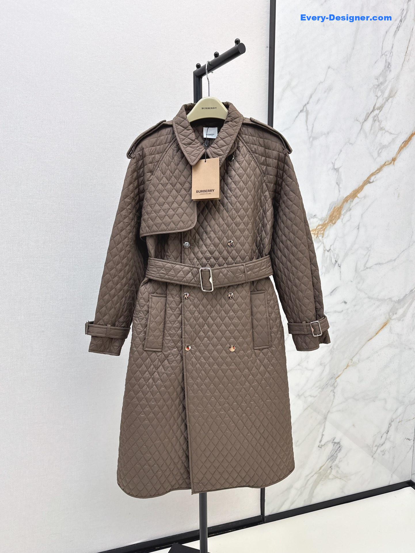 Bv*b*rry long quilted coat