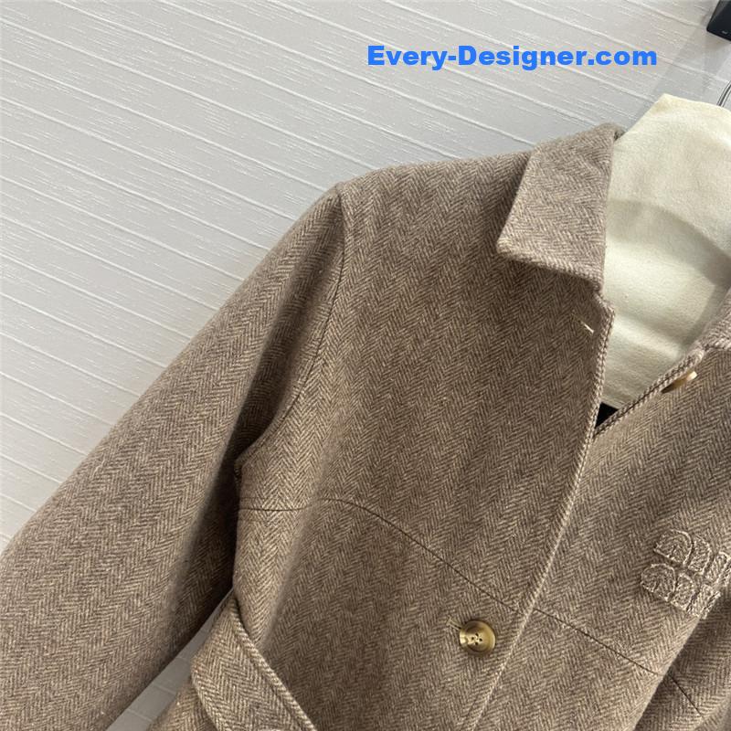 M1um1u wool collar jacket