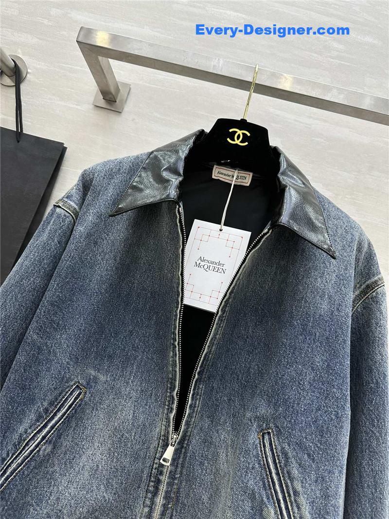 a1exa*der Mcqv*en denim jacket