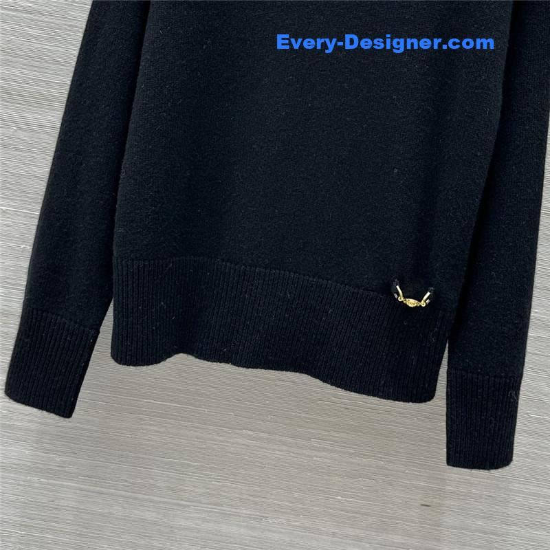 Versace Blend Knit Boxy Sweater Black