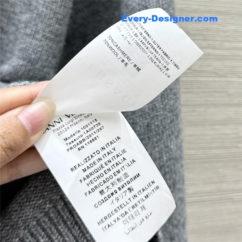 Versace Blend Knit Boxy Sweater Grey