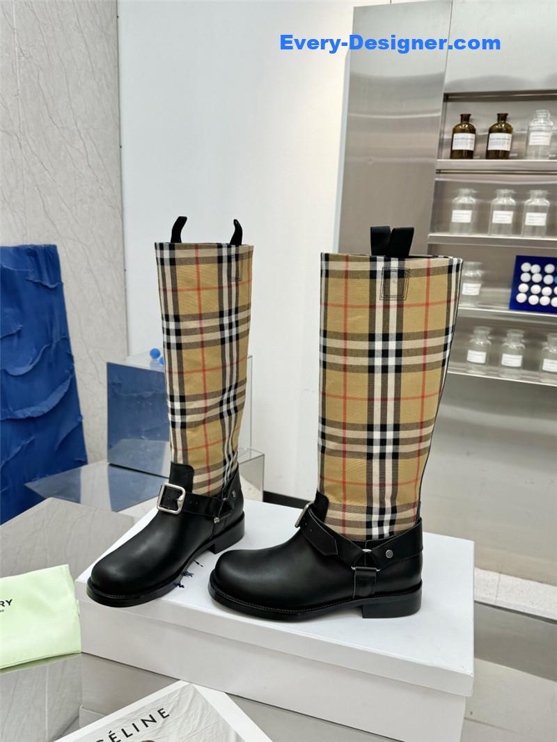 Bv*b*rry nova check canvas riding boots