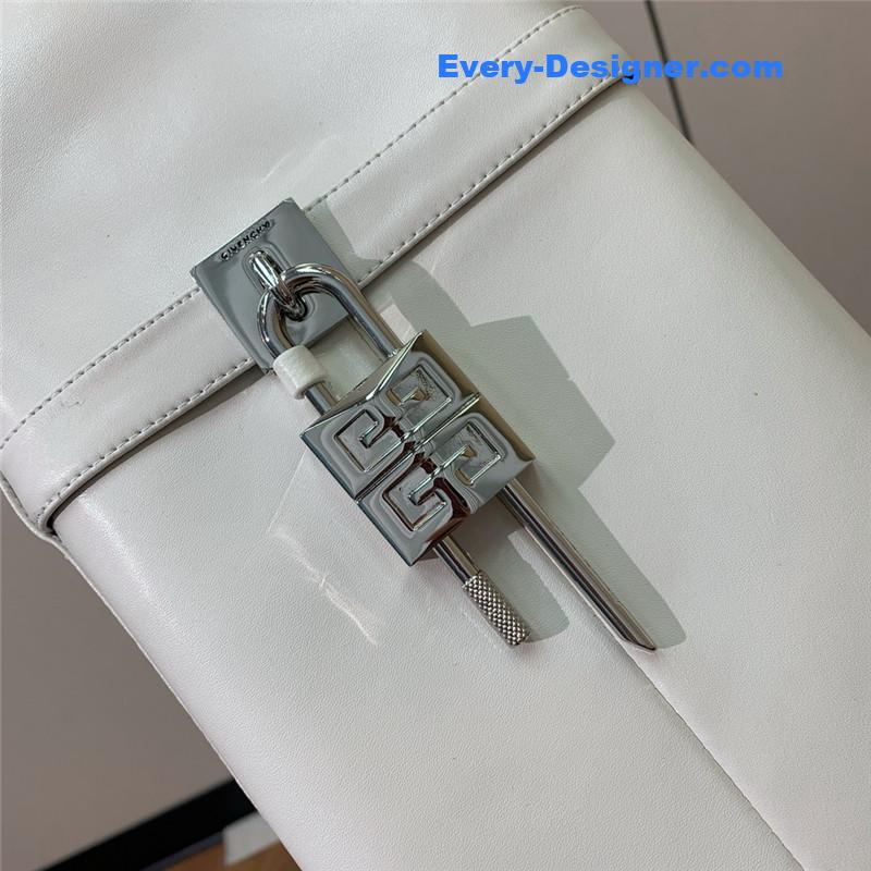 Givenchy Women’s White Shark Lock Stiletto Over-the-Knee Boots