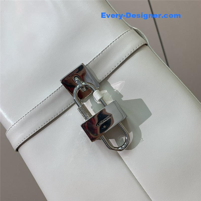 Givenchy Women’s White Shark Lock Stiletto Over-the-Knee Boots