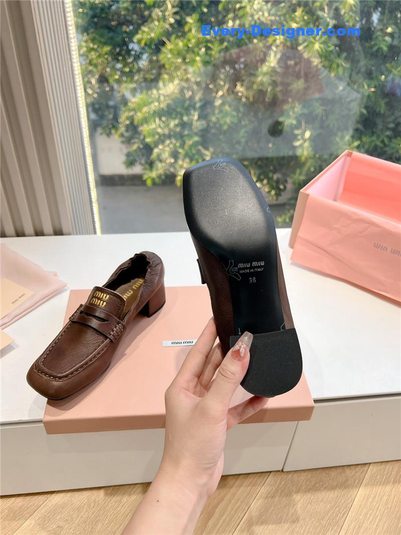 Miu Miu Briawood Nappa Leather Loafers