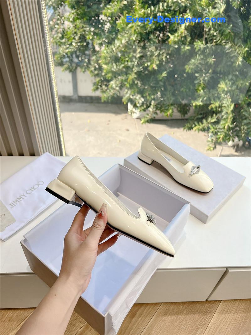 J1m*y Ch00 ravi bamboo nappa leather flats