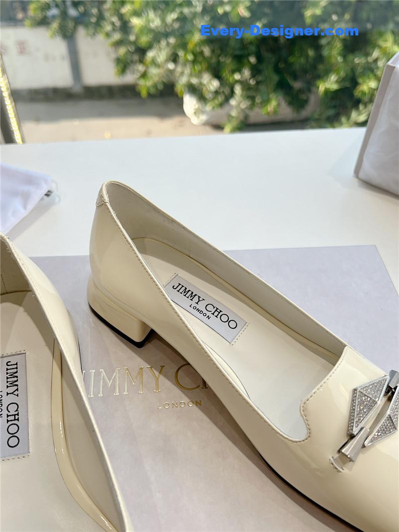 J1m*y Ch00 ravi bamboo nappa leather flats