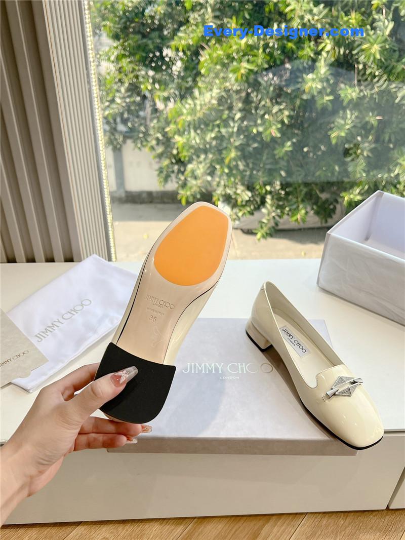 J1m*y Ch00 ravi bamboo nappa leather flats