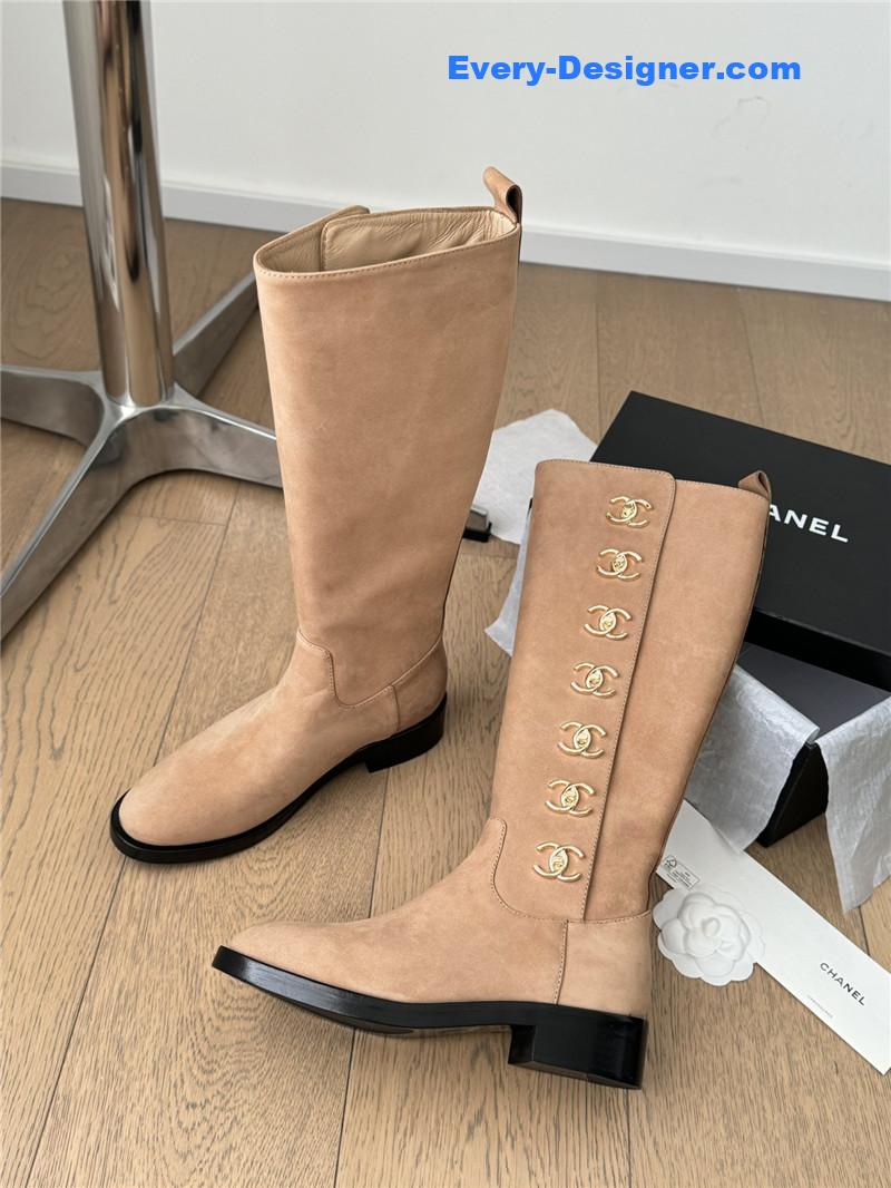 Ch**el suede high boots for women