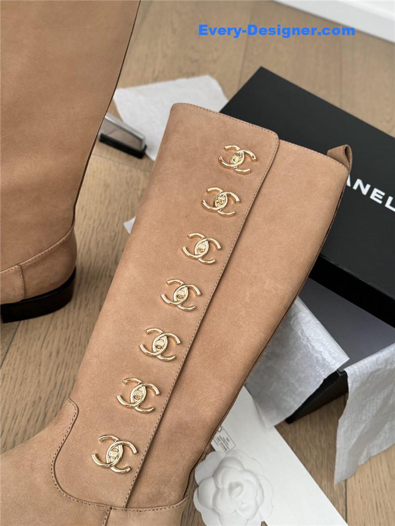 Ch**el suede high boots for women