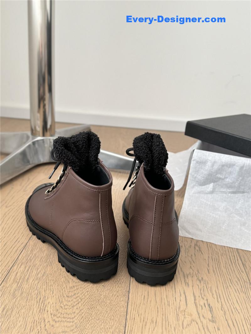 Ch**el brown leather biker boots