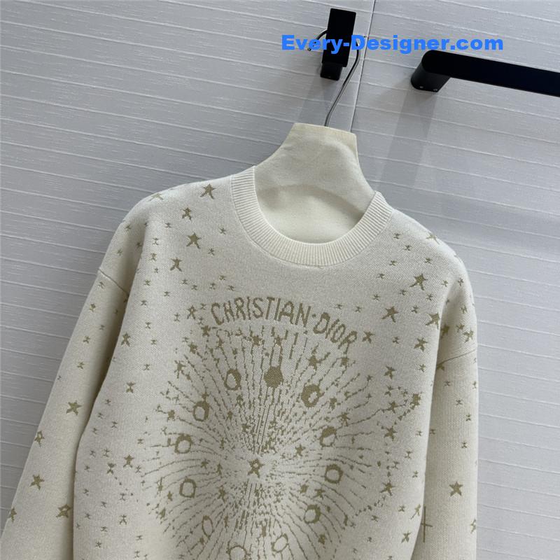 D10r gold embroidered cashmere sweater