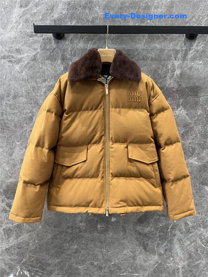 M1um1u fur collar down jacket