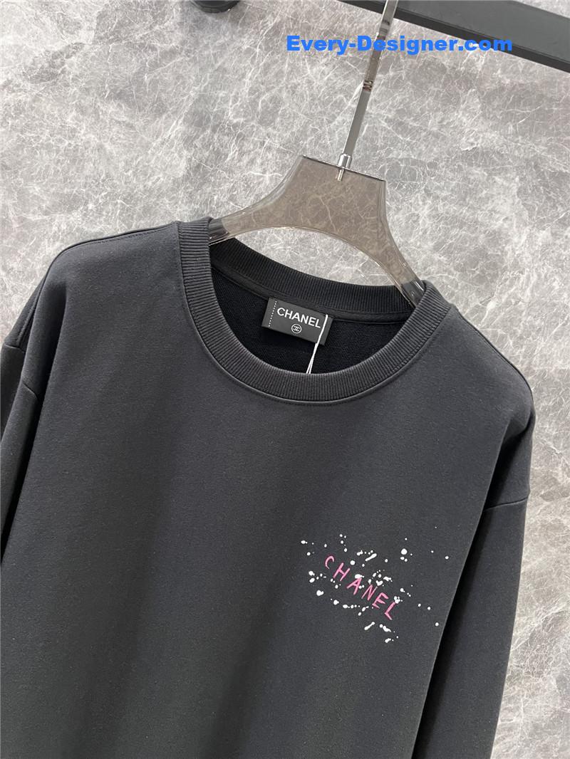 Ch**el graffiti print sweatshirt grey