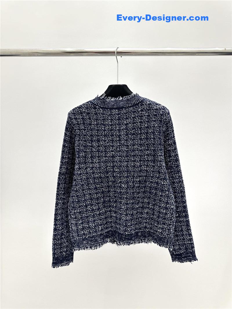 Ch**el check multiple colors jacket navy