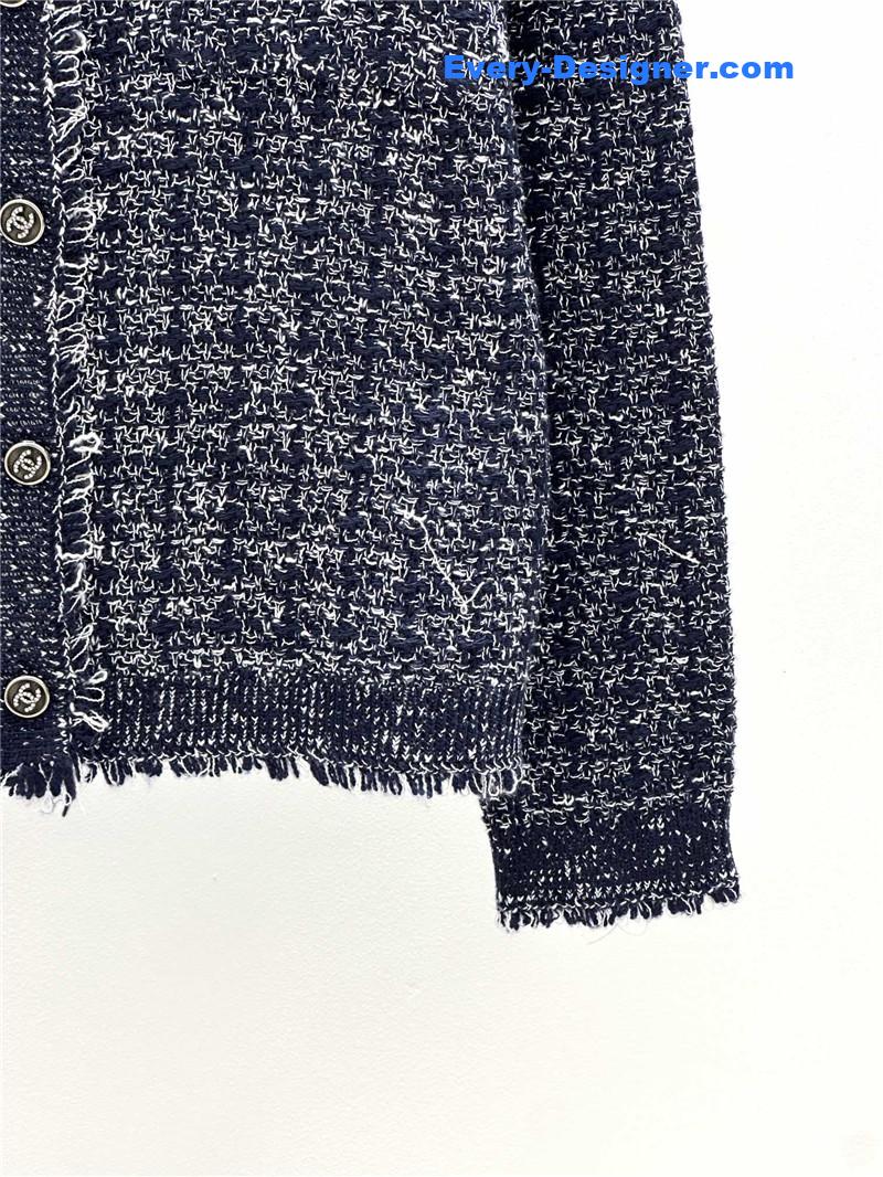 Ch**el check multiple colors jacket navy